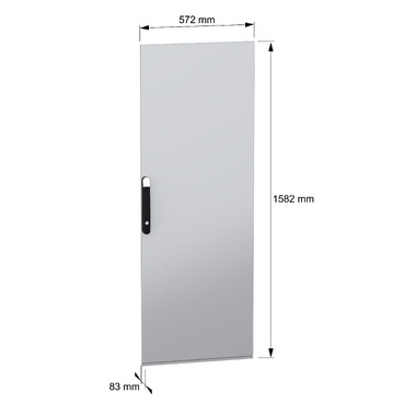 PanelSeT SFN and Spacial SM Plain door 1600x600 - Image with dimensions