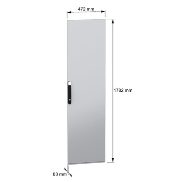 PanelSeT SFN and Spacial SM Plain door 1800x500 - Image with dimensions