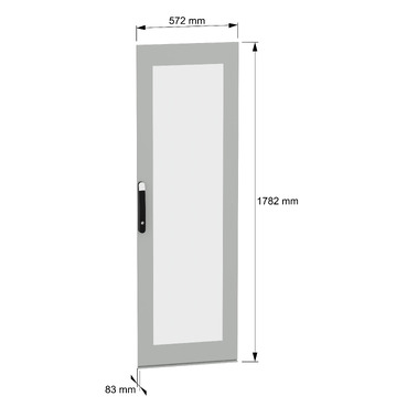 PanelSeT SFN and Spacial SM Glazed door 1800x600 - Image with dimensions