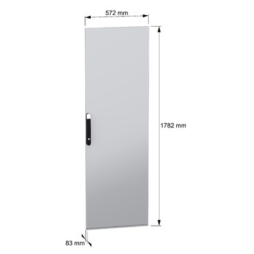 PanelSeT SFN and Spacial SM Plain door 1800x600 - Image with dimensions