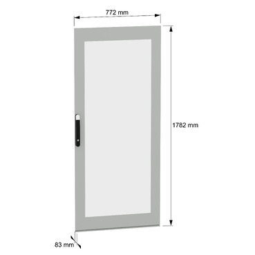 PanelSeT SFN and Spacial SM Glazed door 1800x800 - Image with dimensions