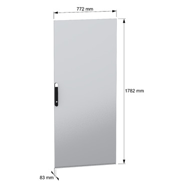 PanelSeT SFN and Spacial SM Plain door 1800x800 - Image with dimensions