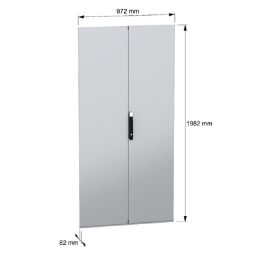 PanelSeT SFN and Spacial SM 2 plain doors 2000x500 - Image with dimensions