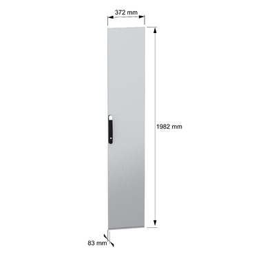 PanelSeT SFN Plain door SFN 2000x400 - Image with Dimensions