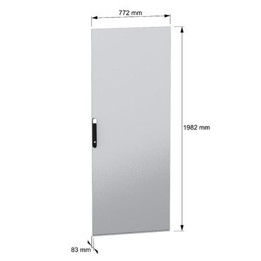 PanelSeT SFN and Spacial SM Plain door 2000x800 - Image with dimensions