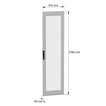 PanelSeT SFN Glazed door 2200x600 - Image with dimensions