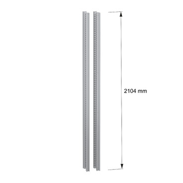 PanelSeT SFN 4 vertical uprights 2200 RAL7035 - Image with dimensions
