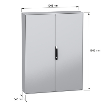 PanelSeT SM - w/mount plate 2D 1600x1200x300 - TI - Dimensions