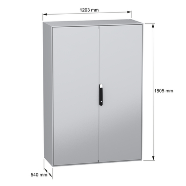 PanelSeT SM - w/mount plate 2D 1800x1200x500 - TI - Dimensions