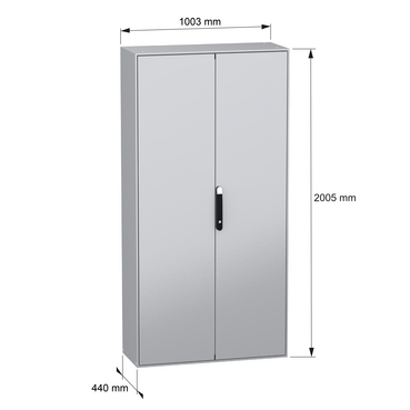 PanelSeT SM - w/mount plate 2D 2000x1000x400 - TI - Dimensions
