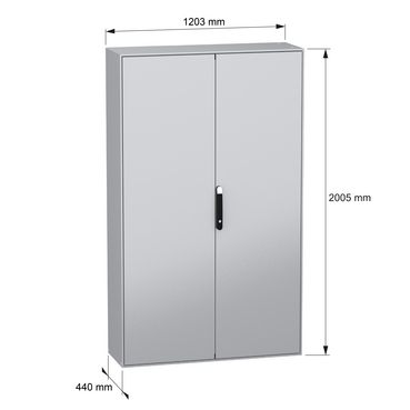 PanelSeT SM - wo/mount plat 2D 2000x1200x400 - TI - Dimensions