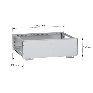 PanelSeT SFN Top busbar chamber 300x1000x800 - Image with dimensions