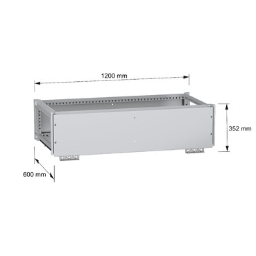 PanelSeT SFN Top busbar chamber 300x1200x600 - Image with dimensions
