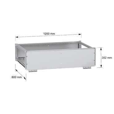PanelSeT SFN Top busbar chamber 300x1200x800 - Image with dimensions