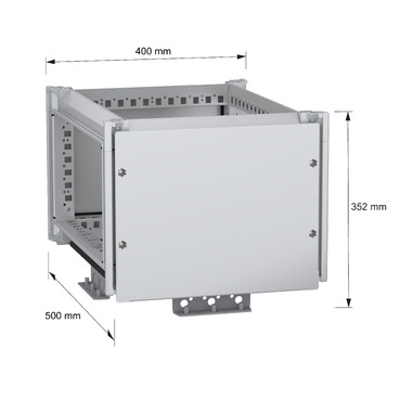 PanelSeT SFN Top busbar chamber 300x400x500 - Image with dimensions