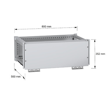 PanelSeT SFN Top busbar chamber 300x800x500 - Image with dimensions