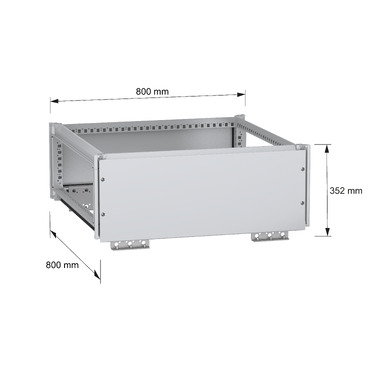 PanelSeT SFN Top busbar chamber 300x800x800 - Image with dimensions