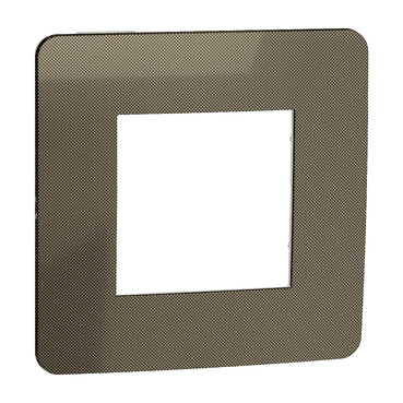 Plaque De Finition Double Verticale Schneider Electric Unica Pure Ardoise Liseré Anthracite