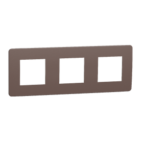 Unica Studio Color - plaque de finition - Chocolat liseré Blanc - 3 postes