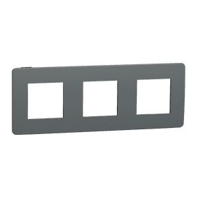 Unica Studio Color - plaque de finition - Gris foncé liseré Anthracite -3 postes
