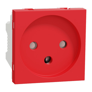 NU304703 - Israel socket outlet, New Unica, 2P+E, 2 module, red 