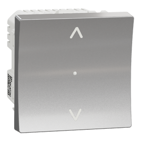 WISER Unica - Interrupteur volet roulant connecté - coloris Aluminium - 4A - Zigbee - Mécanisme seul