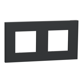 Unica Déco Essentielle - Plaque de finition - Anthracite - 2 postes horiz vert