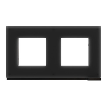 NU600486 - Cover frame, Unica Pure, 2 gangs, black | Schneider 