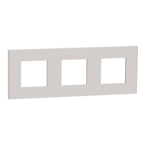 Unica Déco Essentielle - Plaque de finition - Gris pierre - 3 postes horiz vert