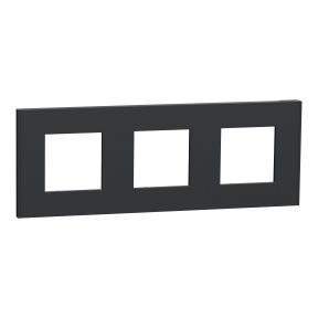 Unica Déco Essentielle - Plaque de finition - Anthracite - 3 postes horiz vert