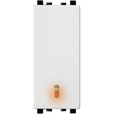 Switch, ZENcelo, 1-way, 16AX-20A, full-flat module with neon, white