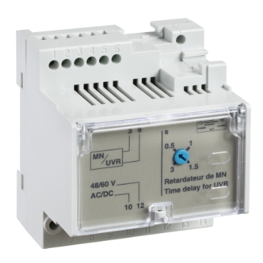33683 - adjustable time delay relay for voltage release MN, 380 