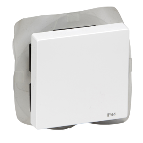 Tecla simple IP44 elegance Blanco activo