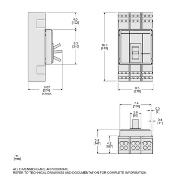 PKL36100U44A - Circuit breaker, PowerPacT P, 1000A, 3 pole, 600VAC