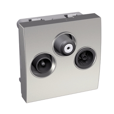 Prise TV/FM/SAT Schneider S520460 – 2 Entrées Double (Blanche) Neuve