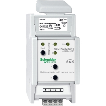 MTN649202 - Switch actuator REG-K/2x230/10 with manual mode, light