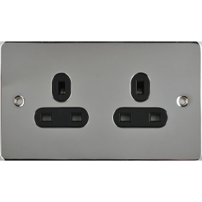 Gu3260bpc Ultimate Flat Plate Unswitched Socket 2 Gangs Chrome Schneider Electric Uk