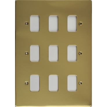 GUG09GPB - Ultimate - flat plate Grid system - 9 gangs - polished brass ...