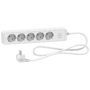 St9451w Unica Extend Schuko Trailing Lead 5 Gangs White Schneider Electric Global