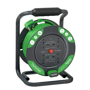 Thorsman - Cable reel 50m HO5VVF3G1.25 IP20 BS 230V