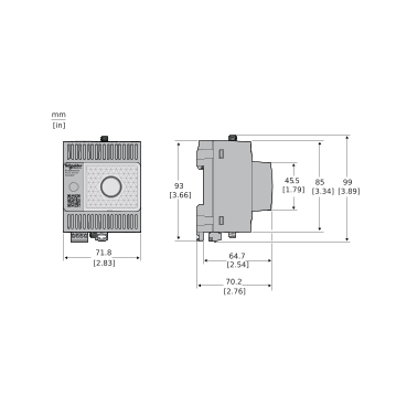 EcoStruxure Panel Server - universal wireless, concentrator modbus gateway POE - Dimensions