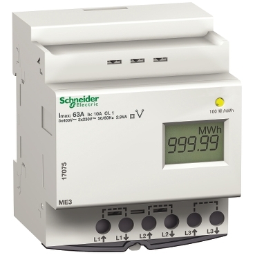 Compteur d'énergie triphasé 63A - multi-tarif - Acti9 iEM - Schneider