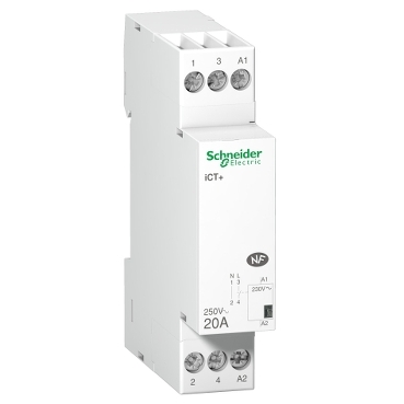 Контакторы iCT+ Schneider Electric Специальные бесшумные модульные контакторы, разработанные для управления большим количеством LED нагрузок.