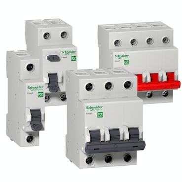 Dispositivos de proteção Easy9 Schneider Electric A oferta de dispositivos de proteção Easy9 é a mais completa, com disjuntores, interruptores diferenciais residuais, dispositivos de proteção contra surtos, barramento fase e quadros de distribuição