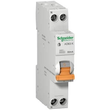DOM12522 AD63 K earth leakage circuit breaker 1P N C 16A