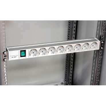 Regleta Rack 8 Enchufes Para 19in 1U Metalica