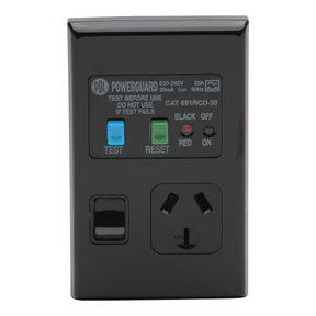 Pdl691rcd30bk Rcd Protected Single Vertical Switch Socket