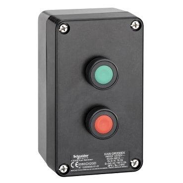 Harmony XAW ATEX D - Boîte à bouton Schneider Electric Boîtes à boutons complètes en plastique ou métal pour unités de commande et de signalisation XB4 certifiées ATEX pour atmosphères explosibles.