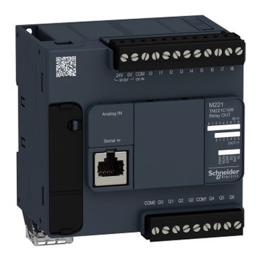 TM221C16R - logic controller, Modicon M221, 16 IO, 7 relay outputs