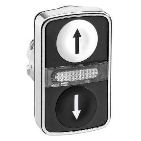 Zb4bw7a1724 White Flush Black Flush Illuminated Double Headed Pushbutton O22 With Marking Schneider Electric Global